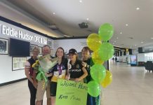 Olympian returns home