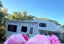 Donna and her Groovy Booby Bus certainly is a conversation starter