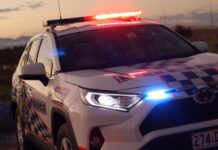 Police vehicles damaged